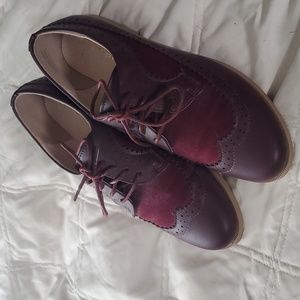 Burgundy Oxford Style shoes